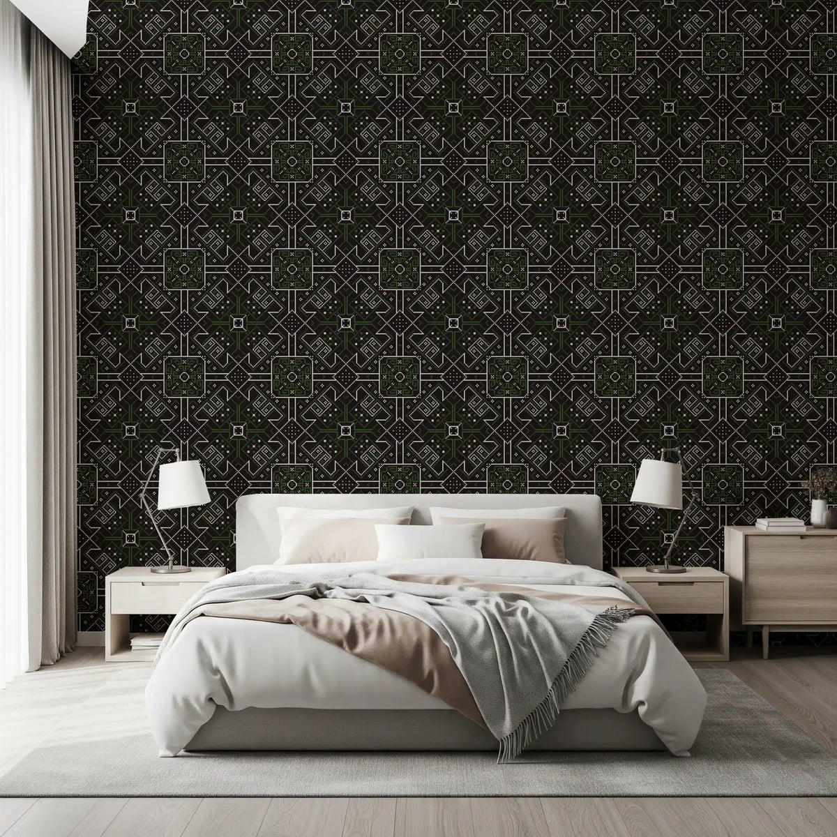 Folklore Stitched Geometry Wallpaper⁠