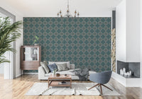 Geometric Pixel Diamond Grid Wallpaper⁠