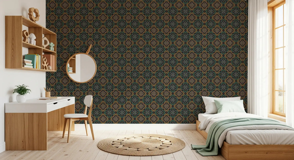 Rustic Pixelated Cross Mural Wallpaper⁠