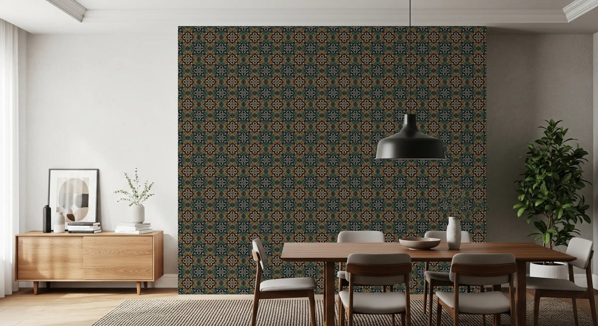 Rustic Pixelated Cross Mural Wallpaper⁠