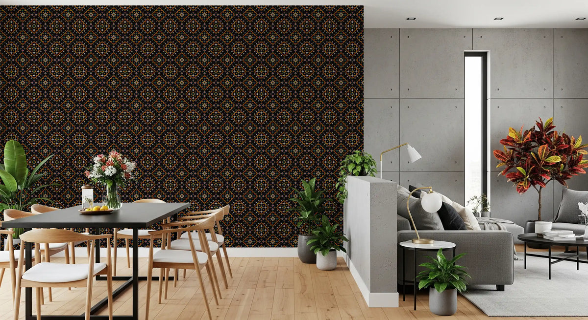 Geometric Cross-Stitch Rhythm Wallpaper⁠