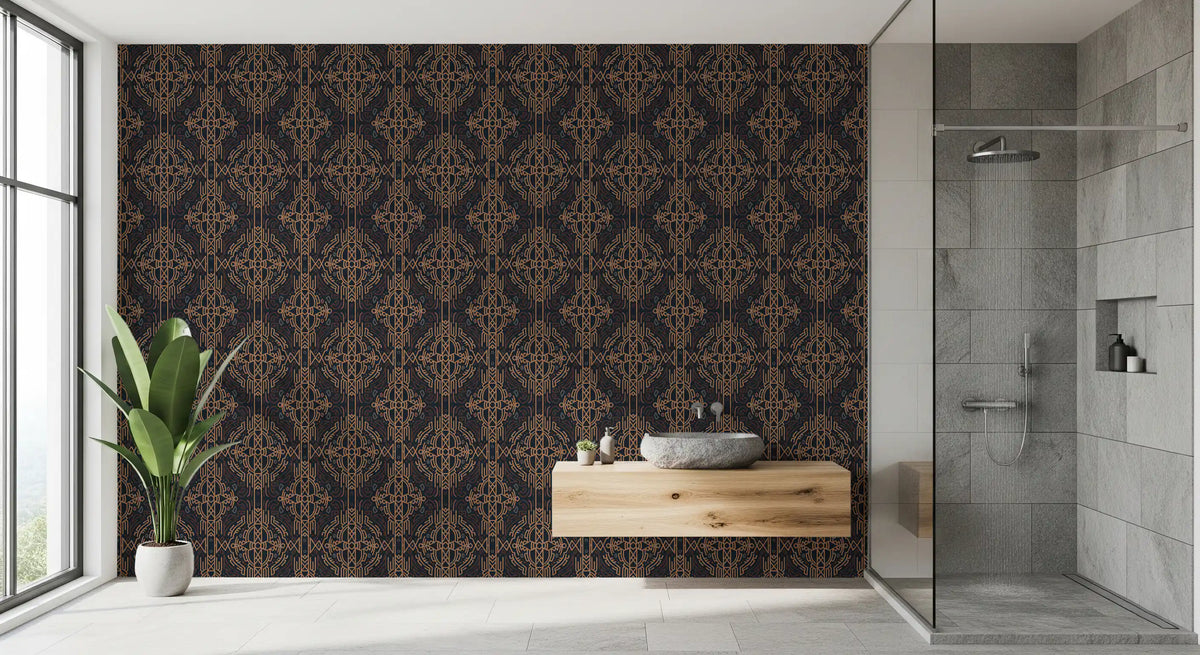 Earthy Tribal Abstract Symmetry Wallpaper⁠