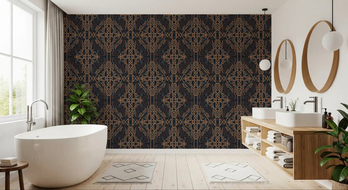 Earthy Tribal Abstract Symmetry Wallpaper⁠