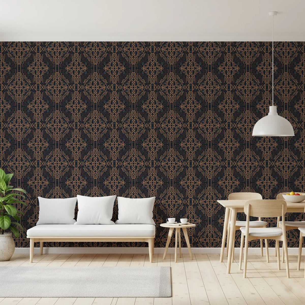 Earthy Tribal Abstract Symmetry Wallpaper⁠