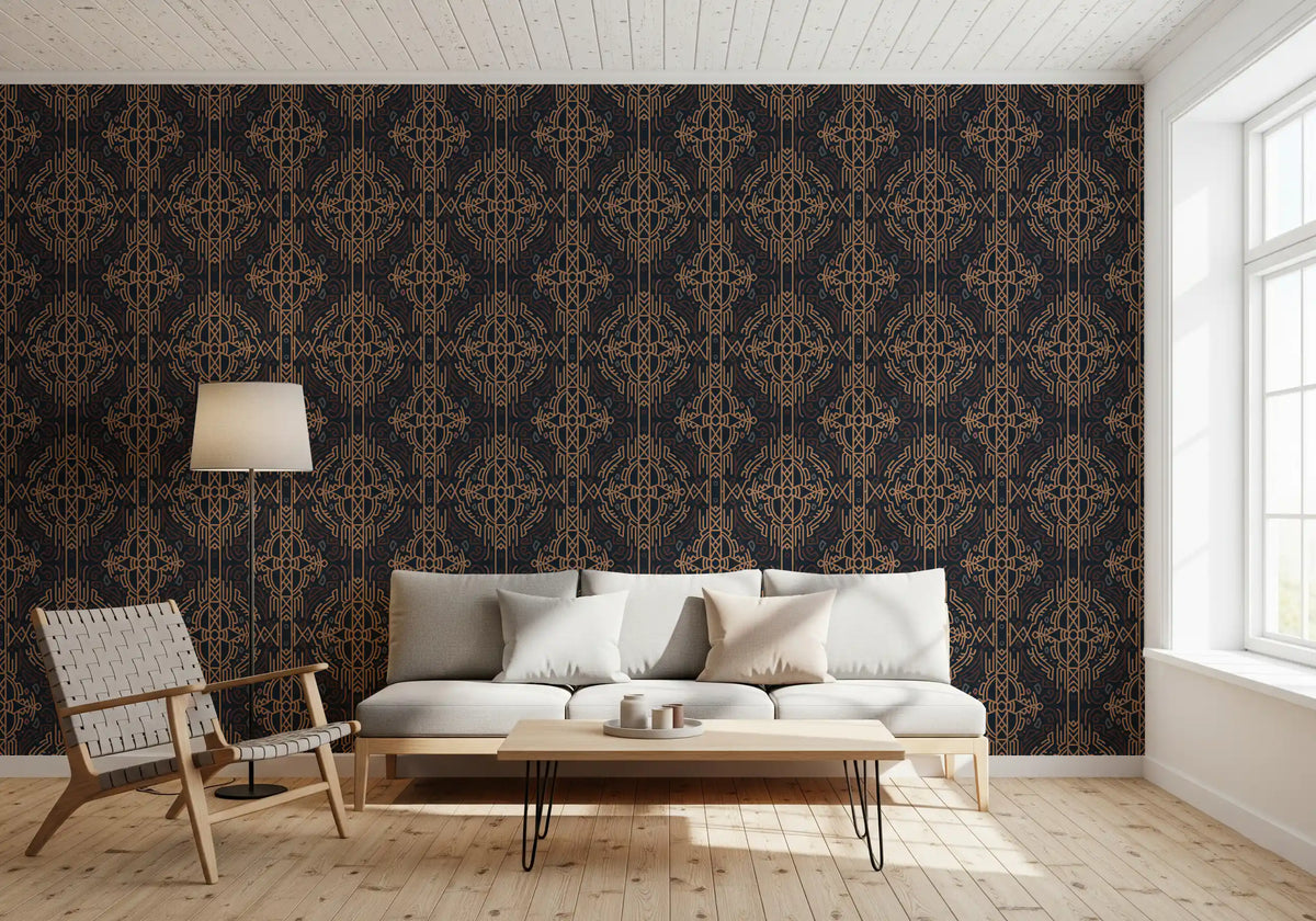 Earthy Tribal Abstract Symmetry Wallpaper⁠
