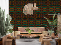Tribal Geometric Pattern Mural Wallpaper⁠