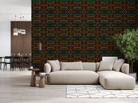 Tribal Geometric Pattern Mural Wallpaper⁠