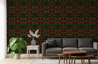 Tribal Geometric Pattern Mural Wallpaper⁠