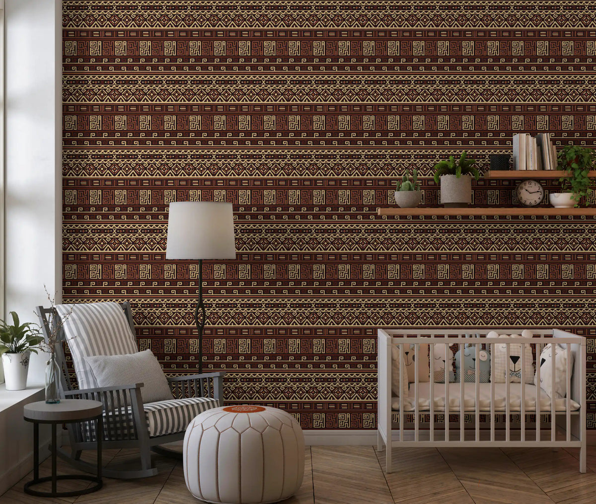 Earth Tone Tribal Stripe Wallpaper⁠
