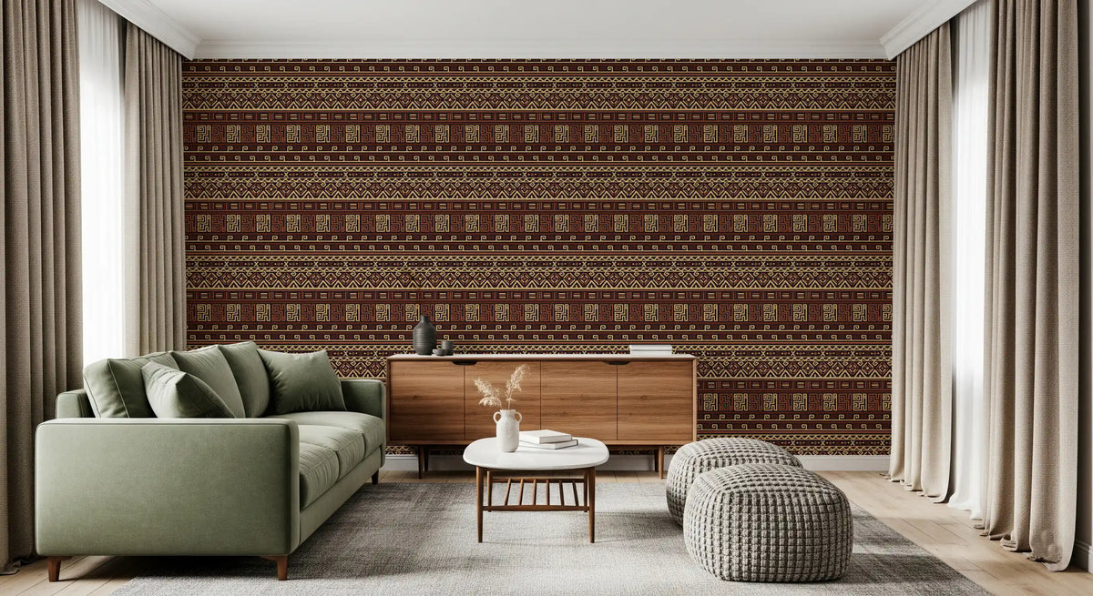 Earth Tone Tribal Stripe Wallpaper⁠
