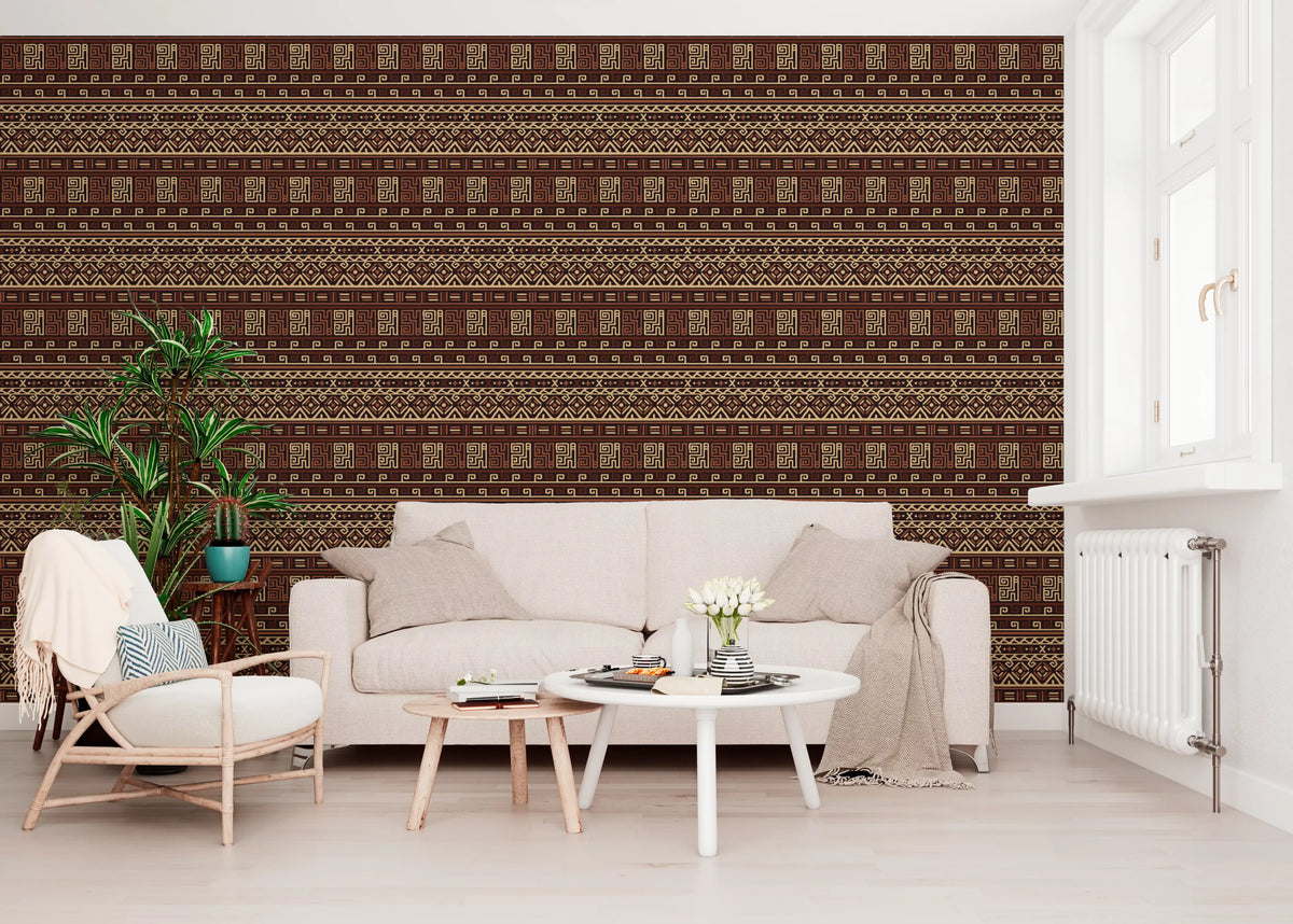 Earth Tone Tribal Stripe Wallpaper⁠