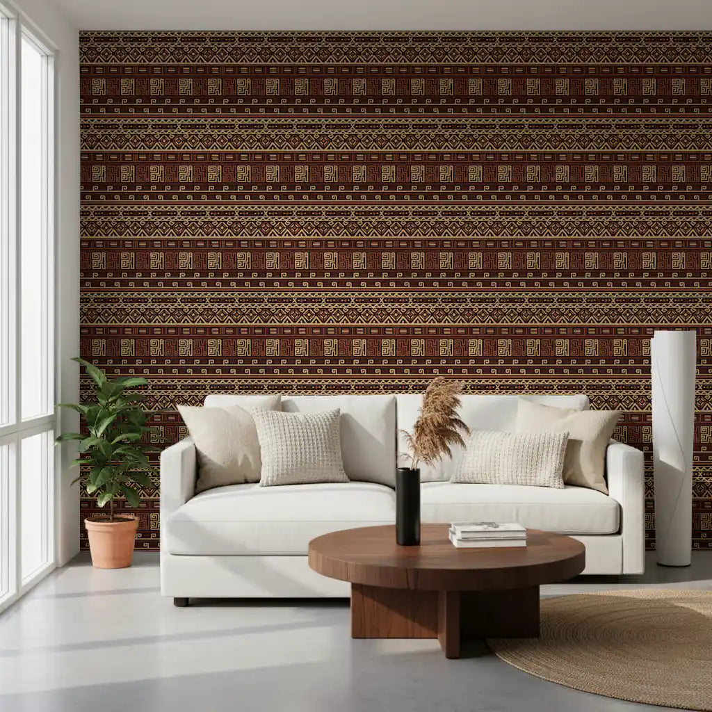 Earth Tone Tribal Stripe Wallpaper⁠