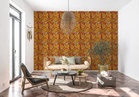 Tribal Ochre Geometric Pattern Wallpaper⁠