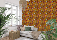 Tribal Ochre Geometric Pattern Wallpaper⁠