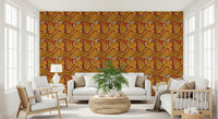 Tribal Ochre Geometric Pattern Wallpaper⁠