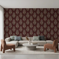 Tribal Mask Geometric Pattern Wallpaper⁠