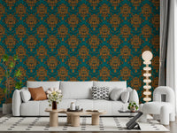 Graphic Mask Motif Pattern Wallpaper⁠