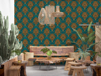 Graphic Mask Motif Pattern Wallpaper⁠