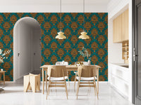 Graphic Mask Motif Pattern Wallpaper⁠