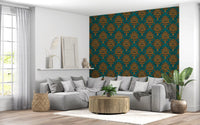 Graphic Mask Motif Pattern Wallpaper⁠