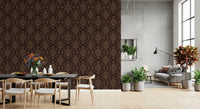 Ancient Geometric Brown Tribal Motif Wallpaper⁠