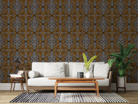 Noir and Gold Tribal Labyrinth Wallpaper⁠