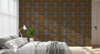 Noir and Gold Tribal Labyrinth Wallpaper⁠
