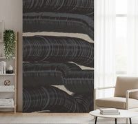 Monochrome Fluid Layers Wall Mural