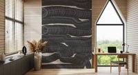 Monochrome Fluid Layers Wall Mural