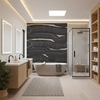 Monochrome Fluid Layers Wall Mural