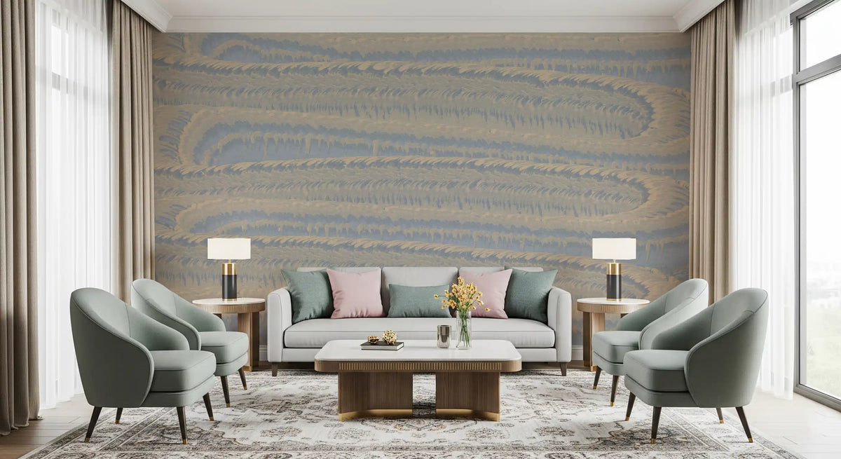 Serene Linear Waves Texture Wall Mural