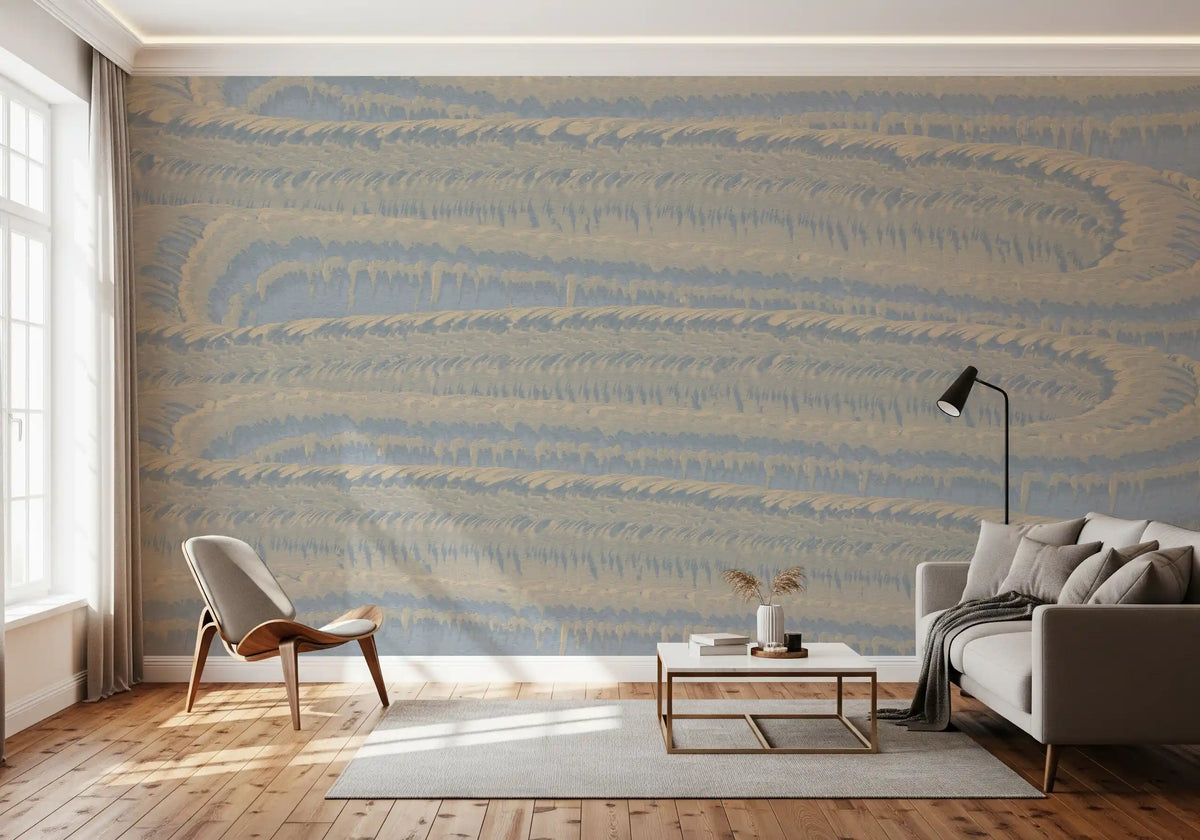 Serene Linear Waves Texture Wall Mural