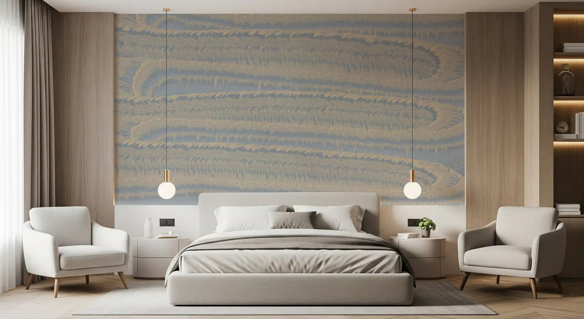 Serene Linear Waves Texture Wall Mural