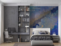Cerulean Layers Abstract Art Wall Mural