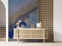 Cerulean Layers Abstract Art Wall Mural