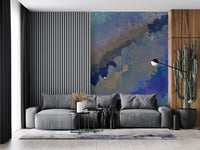Cerulean Layers Abstract Art Wall Mural