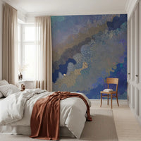 Cerulean Layers Abstract Art Wall Mural