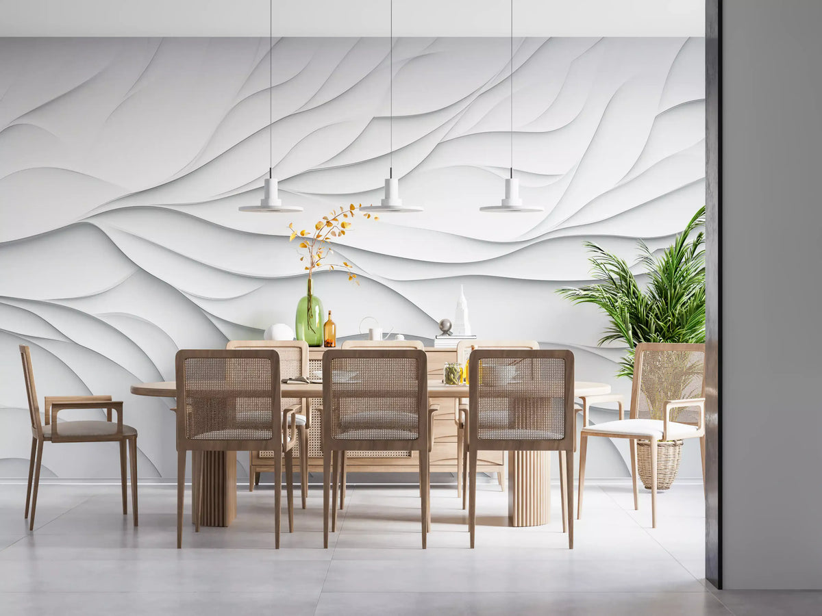 Minimalist Layered Paper Curves Wall Mural