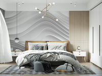 Abstract White Architectural Layers Wall Mural