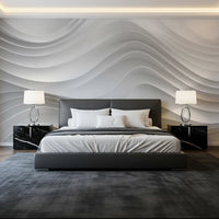 Abstract White Architectural Layers Wall Mural