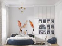 Vintage Storybook Rabbit Pair Wall Mural