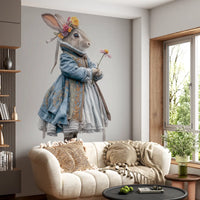 Fashion Rabbit In Vintage Gown Wall Mural