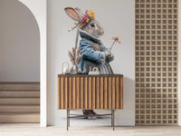 Fashion Rabbit In Vintage Gown Wall Mural