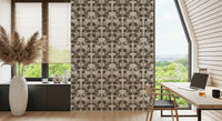 Symmetrical Sage Foliage and Peony Illustration Wallpaper⁠