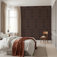 Deep Earthy Floral Motif Wallpaper⁠