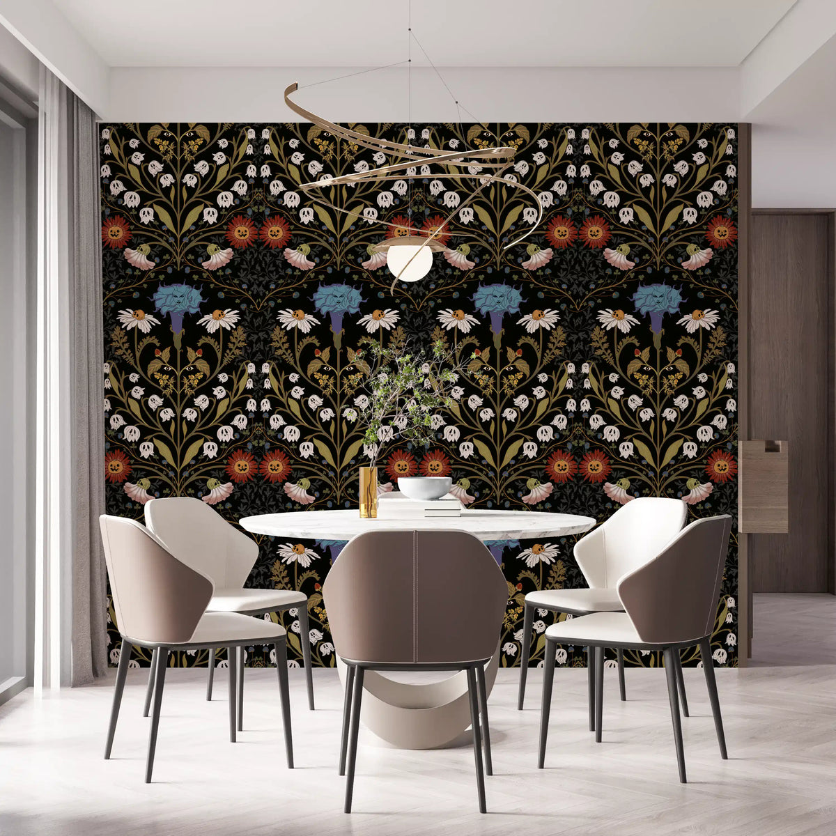 Spectral Bloom and Ghostly Foliage Wallpaper⁠