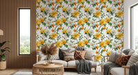 Sun-Kissed Golden Blossom Branches Wallpaper⁠