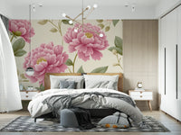 Vintage Blush Peony Garden Mural Wall Mural
