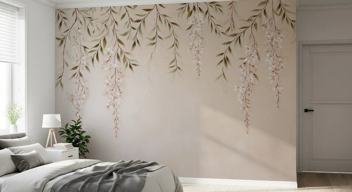 Minimalist Botanical Weeping Boughs Wall Mural