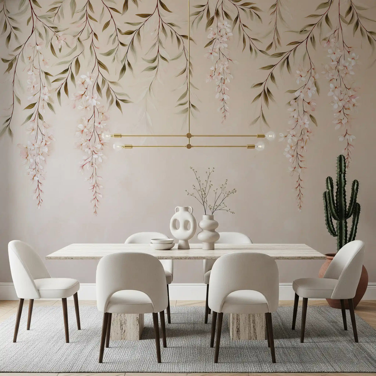 Minimalist Botanical Weeping Boughs Wall Mural